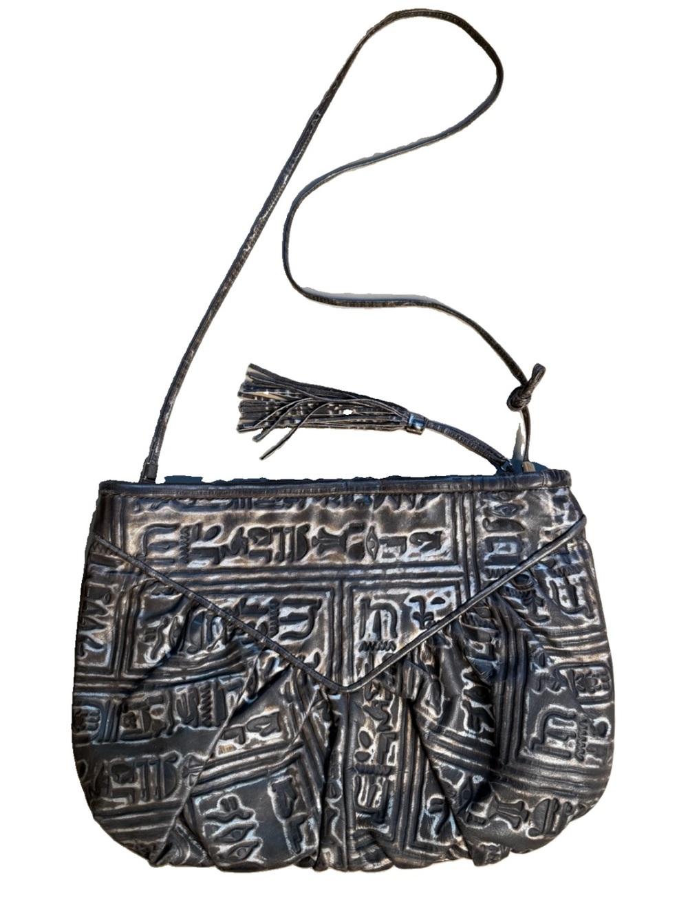 Vintage Meyers USA Vintage Women’s Hieroglyphs Print Black/Silver Bag